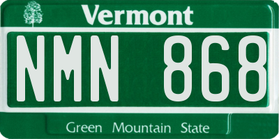 VT license plate NMN868