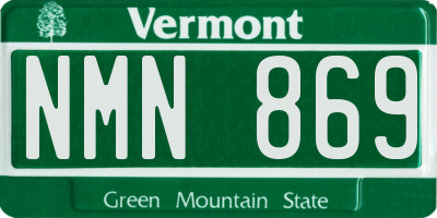 VT license plate NMN869