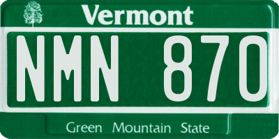 VT license plate NMN870