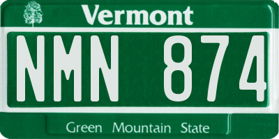 VT license plate NMN874