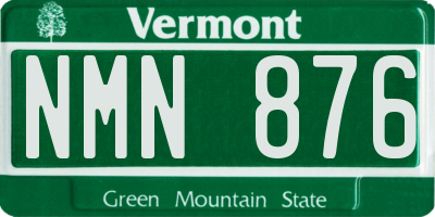 VT license plate NMN876