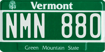VT license plate NMN880