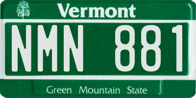 VT license plate NMN881