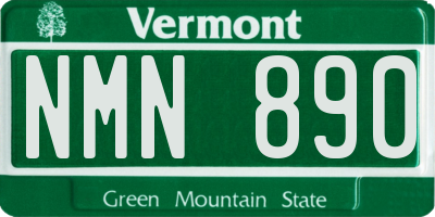 VT license plate NMN890