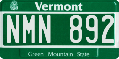 VT license plate NMN892