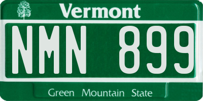 VT license plate NMN899