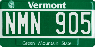 VT license plate NMN905