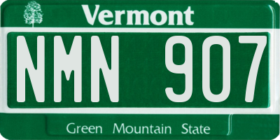 VT license plate NMN907