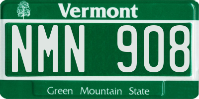VT license plate NMN908