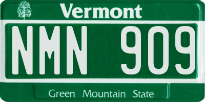 VT license plate NMN909