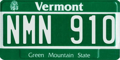 VT license plate NMN910