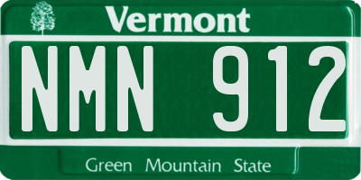 VT license plate NMN912