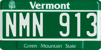 VT license plate NMN913