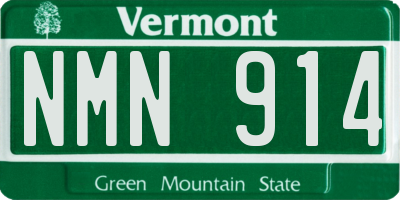 VT license plate NMN914