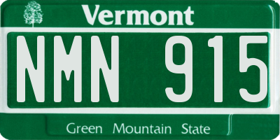 VT license plate NMN915
