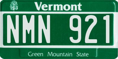VT license plate NMN921