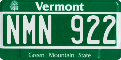VT license plate NMN922