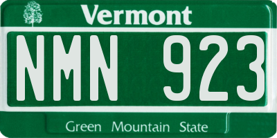 VT license plate NMN923