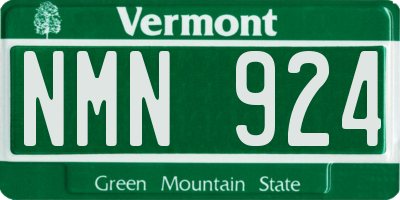 VT license plate NMN924