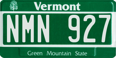 VT license plate NMN927