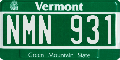 VT license plate NMN931