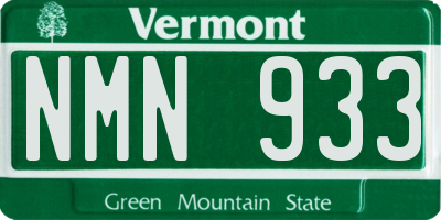 VT license plate NMN933