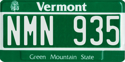 VT license plate NMN935
