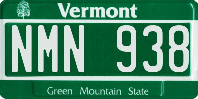 VT license plate NMN938