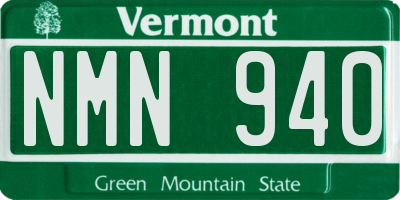 VT license plate NMN940