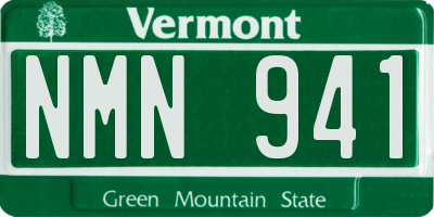 VT license plate NMN941