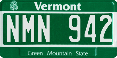 VT license plate NMN942