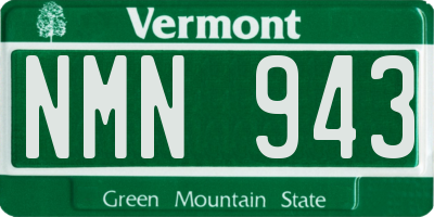 VT license plate NMN943