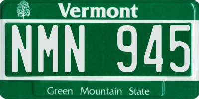 VT license plate NMN945