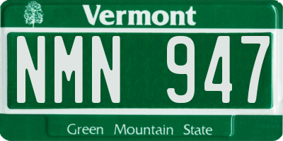 VT license plate NMN947