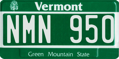 VT license plate NMN950