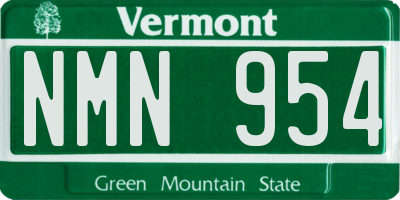 VT license plate NMN954