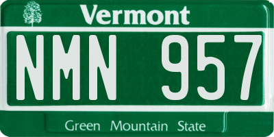 VT license plate NMN957