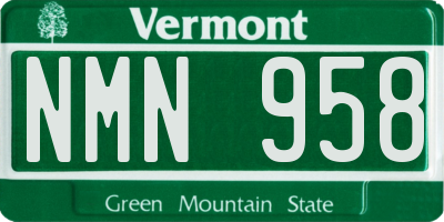 VT license plate NMN958