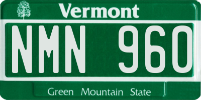 VT license plate NMN960
