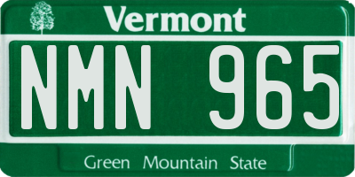 VT license plate NMN965