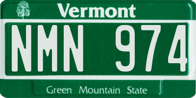 VT license plate NMN974