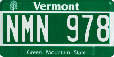 VT license plate NMN978