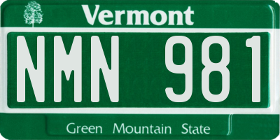 VT license plate NMN981