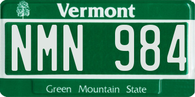 VT license plate NMN984