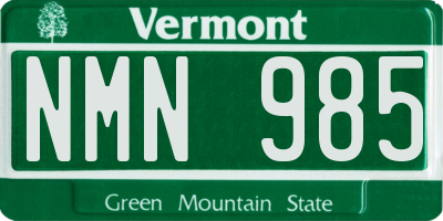 VT license plate NMN985