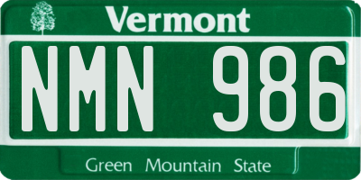 VT license plate NMN986