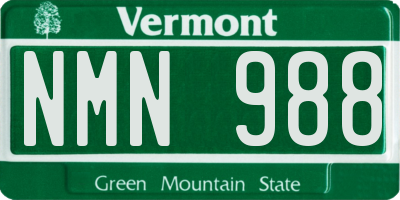 VT license plate NMN988