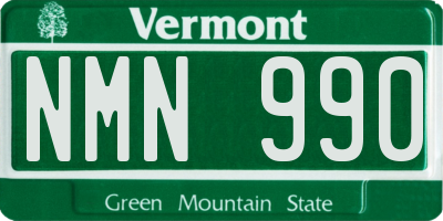 VT license plate NMN990
