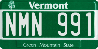VT license plate NMN991