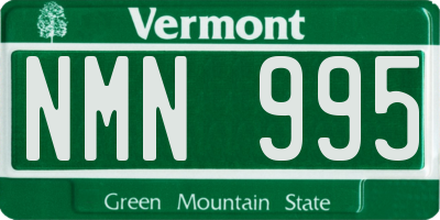 VT license plate NMN995
